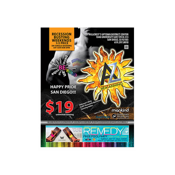 Print Media - AZ Heat Tanning - Rage Monthly Full Page Magazine Ad Design - July