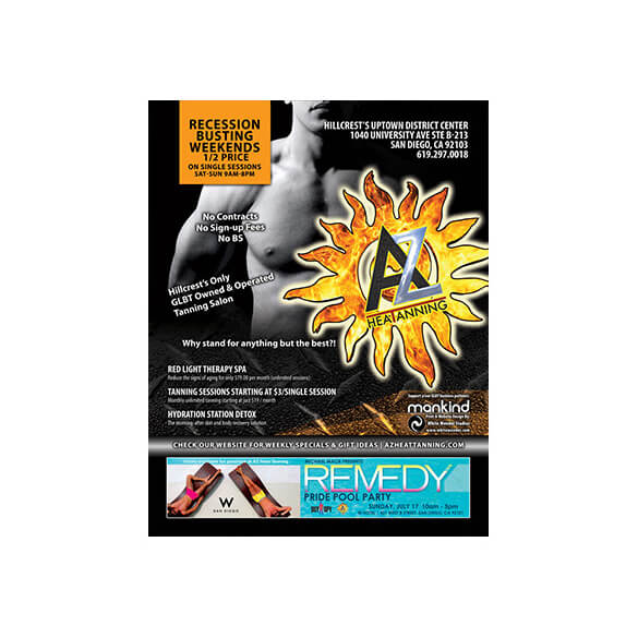 Print Media - AZ Heat Tanning - Rage Monthly Full Page Magazine Ad Design - June