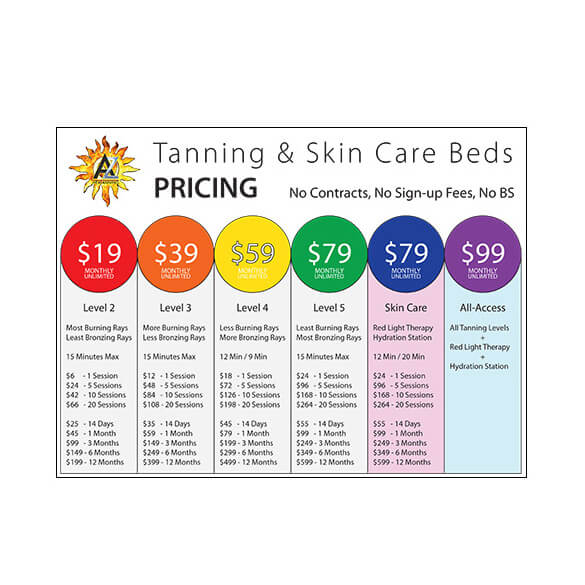 AZ Heat Tanning – Pricing Sheet