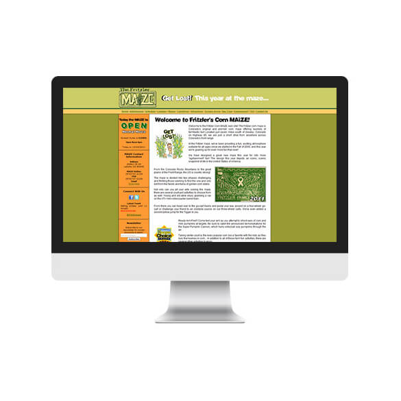 Fritzler Corn Maze Colorado Website Design