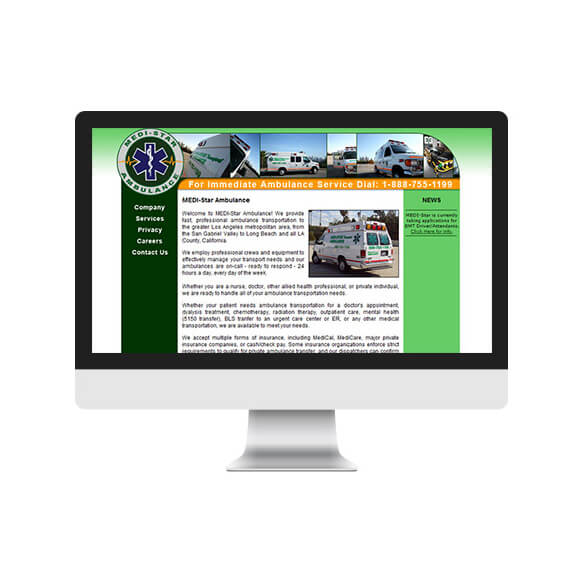 Medi-Star Ambulance Website Design