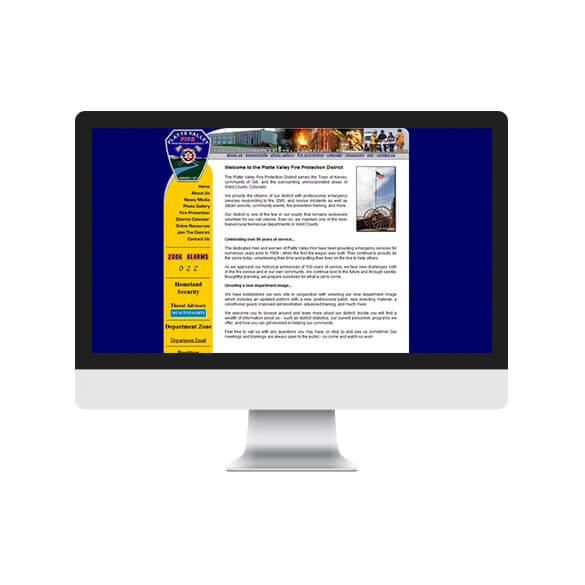 Platte Valley Fire Protection District Website Design